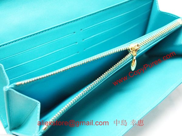 ルイヴィトン　LOUIS VUITTON　ヴィトン 財布　LV　ヴェルニ　ファスナー長札　長財布　ポルトフォイユ・サラ　ブルーラゴン　M91741